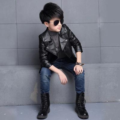 China Wholesale Custom Anti-wrinkle Autumn Sports Leather Jacket For Kids for sale