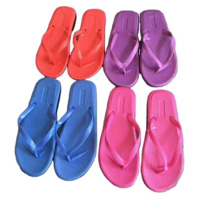 China Wholesale Cheap Slim Thin Flip Flops Flat Color Women's Flat Slippers Slippers Shoe Closeouts for sale