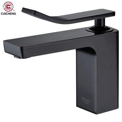 China Thermostatic Faucets Short Body Plate Cold-Hot Faucet Black for sale