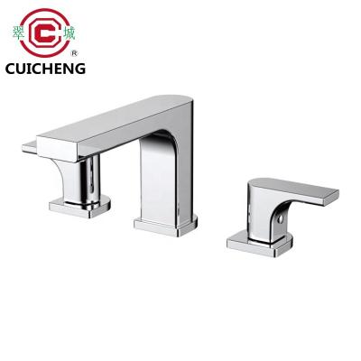 China High Quality Thermostatic Faucets Split Bathtub Faucet With Double Handles Brass for sale