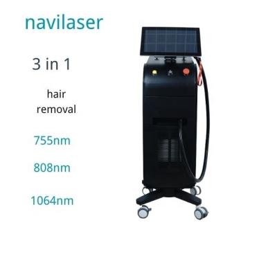 China High Power Three Waves Stationary Physiotherapy Hair Removal 755 808 1064 Machine Diode Laser Stationary Hair Removal 755 808 for sale