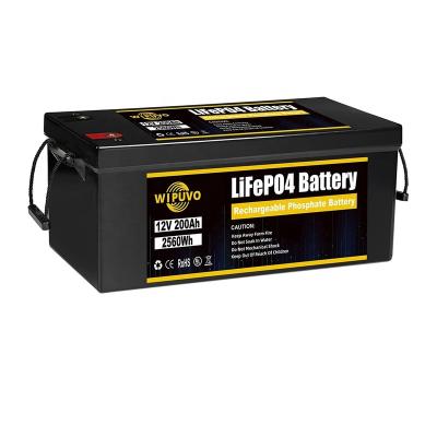 China Power Storage Deep Cycle 12v 200ah Lifepo4 Battery Pack 200ah Rechargeable Lithium Battery For RV Marine Solar System for sale