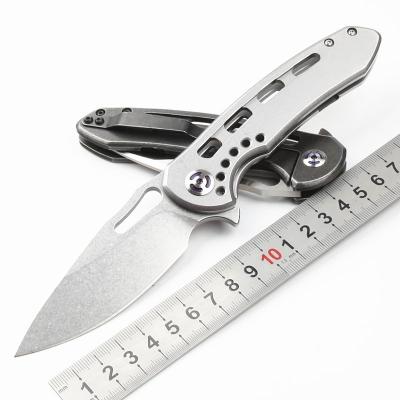 China Multi Functional HQ Steel Handle Tactical Folding Knife Camping D2 Blade Outdoor Stone Wash Double Action EDC Pocket Knife for sale