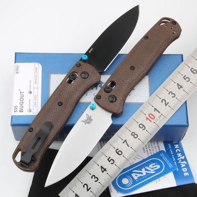 China Multi functional outdoor camping knife 535 handle folding canvas stone wash s30v blade double action EDC pocket knife for sale