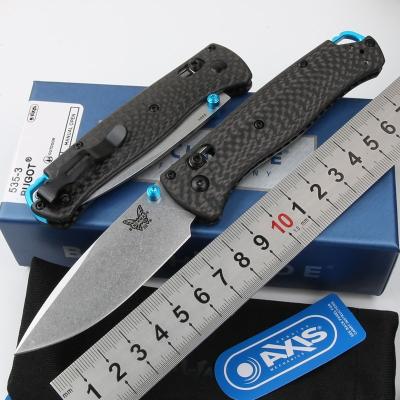 China 535-3 s90v carbon fiber blade stone wash multifunction folding camping EDC pocket knife multi functional knife high hardness knife for sale