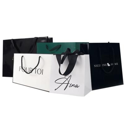 China Recyclable Custom Logo Print Luxury Packaging Shopping Gift Paper Bags With Your Own Logo for sale