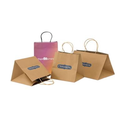 China Recyclable Wholesale Catering Milk Tea Coffee Bag Baking Packaging Printed Kraft Paper Bags Custom Logo for sale