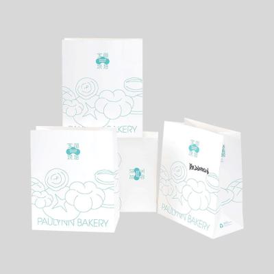 China Custom Wholesale One-stop Recyclable Small Mini Coffee Cake Packaging Baking Service White Kraft Paper Bag With Logo for sale