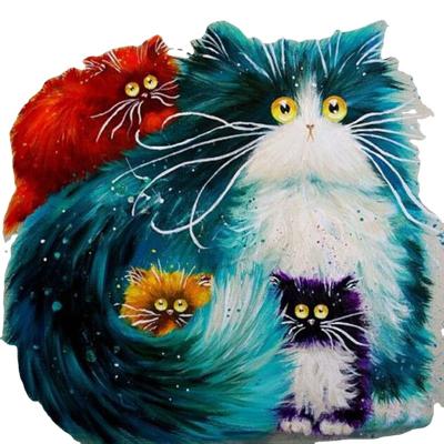 China Full Drill 5D Rhinestone Rhinestone Diamond Painting Kit Modern Custom Wholesale Animal Cute Cat Full Drill Crystal Diamond Painting for sale