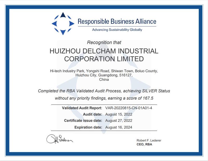 RBA - Huizhou Delcham Industrial Corporation Limited