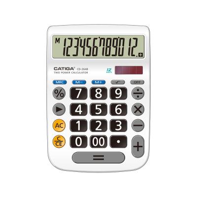 China Business General Purpose Calculator CATIGA 12 Digits Solar Electronic Desktop Calculator for sale