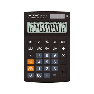 China Universal Purpose Plastic Solar Calculator CATIGA Calculator 12 Digits Business Button Electronic Desktop Calculator for sale