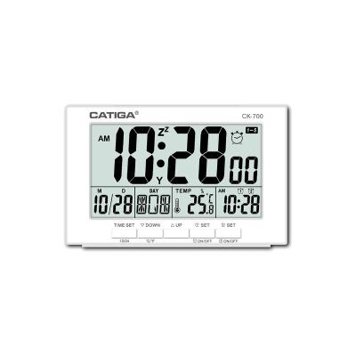 China Clock CATIGA LED Light Digital Pendulum LCD Temperature Nap Display High Quality Multifunctional Backlit Timetable Alarm Clocks for sale