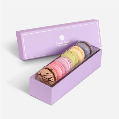 China Custom Rigid Macaroon Gift Packaging Boxes With Plastic Tray for sale