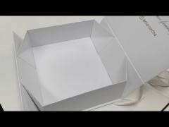 Custom Logo Printing Wholesale Large White Magnetic Gift Box With Ribbon