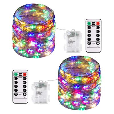 China Shenzhen Real Copper Wire String Lights 3pcs AA Remote Control Fairy Lights 8 Functions Battery Operated String Remote Control Factory Supply for sale