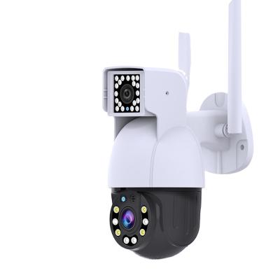 China Double lens wifi ptz angle IP camera NIGHT VISION 1080P home security outdoor rain protection for sale