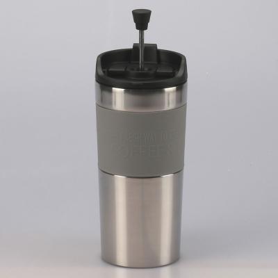 China Stainless Steel Sustainable Travel French Press Coffee Mug and Tea Mug for sale