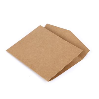 China Customized Gift Envelope Printing Brown Craft Envelope Package Folder Envelope With White Craft Paper Insert Greeting Card for sale