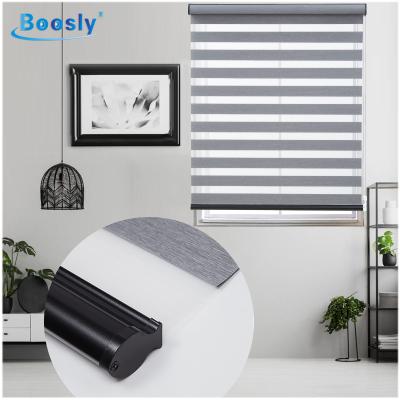 China Manufacturers Day And Night Blackout Roll Curtain Window Zebra Eco-friendly White Horizontal Double Shades For House Office for sale