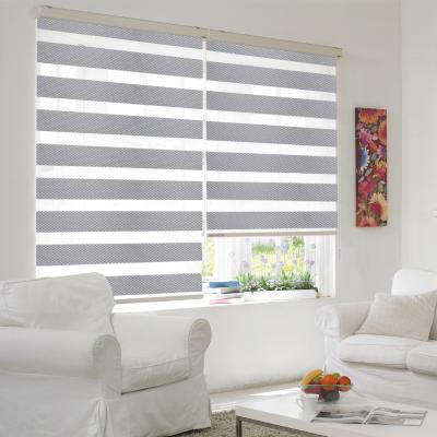 China Eco-friendly Tuya WIFI Alexa Google Smart Curtain Motorized Blackout Roller Blinds Motorized Zebra Blinds For Windows for sale