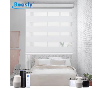 China Luxury Electric Shade Double Layer Zebra Fabric Eco-friendly Day And Night Shade Zebra Roller Blind Window Shade for sale