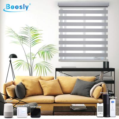 China Blackout Contemporary Luxury Custom Manual Electric Smart Curtains Remote Shades Motor Window Roller Zebra Blinds for sale