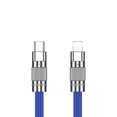 China 27W Data Transfer Cable Liquid Silicone Zinc Alloy Metal Super Fast Charging Micro USB Type-C To L Charger Data Cable For iPhone Android for sale