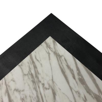 China Glueless Installation Hotel Bathroom Black Cement Stone Pattern Designs 5mm Thickness PVC Vinyl Tile Waterproof Glue Down Lvt for sale