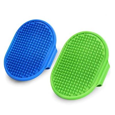 China Durable Soft Rubber Dog Brushes Clean Shampoo Pet Brush For Bathing Dog Comb With Adjustment Ring for sale