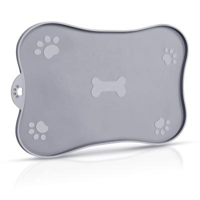 China Non-automatic Waterproof Slip Resistant Silicone Pet Feeding Mat Cat Raised Edges Pet Mat Dog Food Place Mat Tray Dog Food Mat for sale