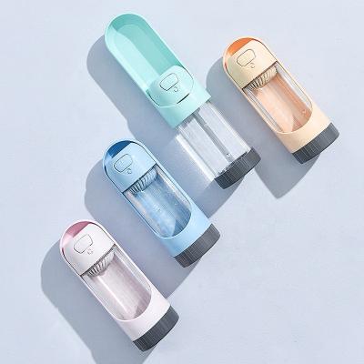 China Food Grade Friendly ABS+PC 300ml Wholesale PlasticTravel Automatic Portable Recycling Dispenser Dog Water Bottle For Walking for sale