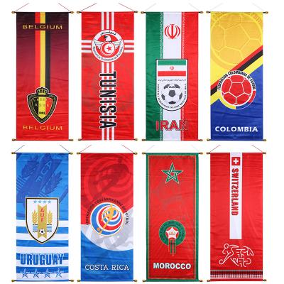 China Sports Spot 2022 Qatar World Cup Soccer Fan Supplies Souvenir Gifts Bar Lottery Decorated To Hang Long Flag Swap Wholesales for sale