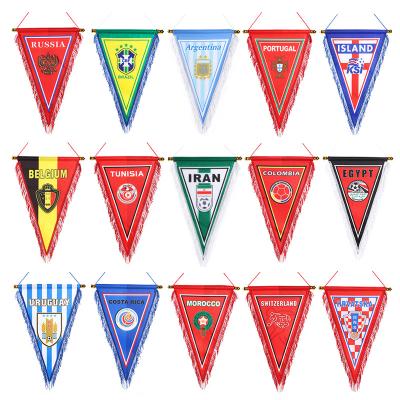 China Foot Basket Row Sports 2022 Qatar World Friendship Cup Cheers 32 Country Pennant Flag Bar Lottery Decoration Swap Flag Souvenir Gifts Wholesale for sale