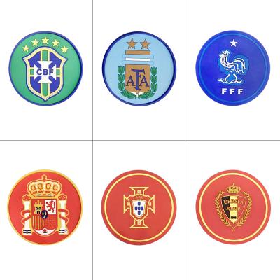 China 2022 Hot Sales Sport Spot Euro World Sports Cup Fan Supplies Gifts Souvenirs PVC Water Coasters Customized Coasters Wholesale for sale