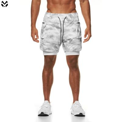 China Wholesale High Quality Custom Sublimated Gym Workout Male Fitness QUICK DRY Camouflage Suite 2 in 1 Abbreviations Men for sale