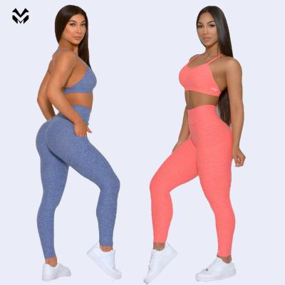 China Breathable Hot Sale 2PCS Sports Gym Clothes Women Gym Seamless Yoga Set And Workout Sets for sale