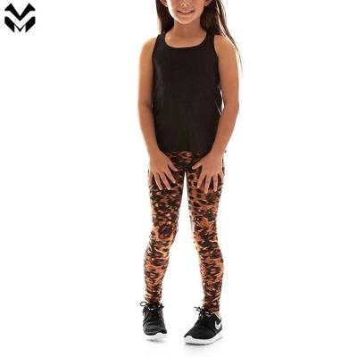 China 2021 Newest design kids fitness QUICK DRY yoga workout children's active leopard Legging for child for sale