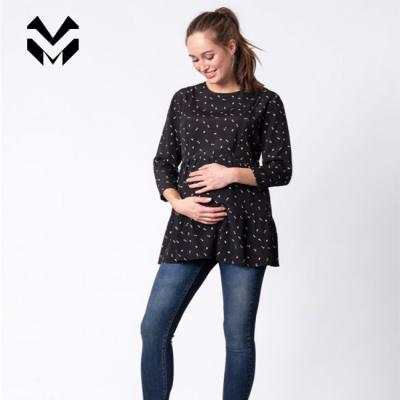 China 2021 Hot Selling Plus Size Woven Black Maternity Anti-Allergy And Nursing Superior Maternity Wear for sale