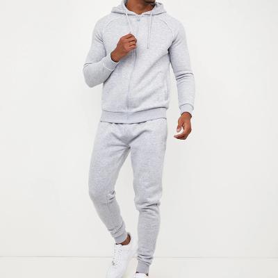 China New Breathable Spring Gray Custom Logo Sweatsuit Men Custom Made Slim Fit Hoodie Joggers Tracksuit Sets For Man for sale