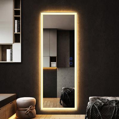 China Hotel Magnifying Matt Frame LED Bathroom Mirrors Fog Light Touch Screen Customize Stylish Bathroom Mirror for sale