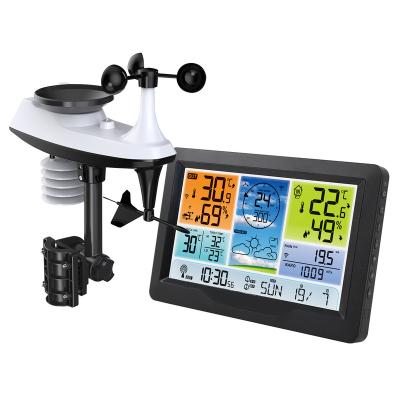 China 24 Hours Professional Weather Station Measure Temperature with Multisensor Thermometer Hygrometer Temperature Wind Direction and Humidity Monitor Wind Speed for sale