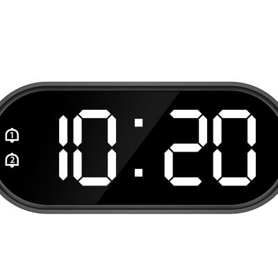 China Calendars LED Alarm Clock Temperature Nap USB Alarm Dual Charging Auto Mirror Light Sensitive Backlit Alarm Clock for sale