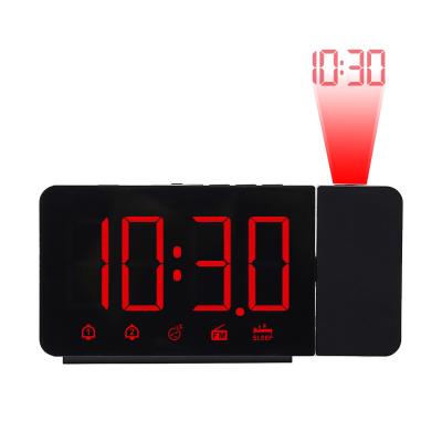 China Electronic Desk Clocks FM Projection Radio Table Clock LED Digital USB Electronic Desk Clocks Alarm Clock Time Projector with Nap Function for sale