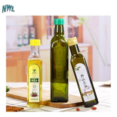 China 100ml 250ml 500ml 750ml Olive Oil Bottle Round Marasca Glass Bottle Green for sale