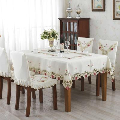 China Modern the latest style wedding computer embroidery style hot sale custom made European tablecloth embroidered tablecloth for sale