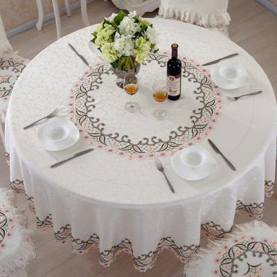 China European Style Table Cloth Tablecloth Rose Round Table Waterproof Gardening Computer Embroidered Water Soluble Flag for sale