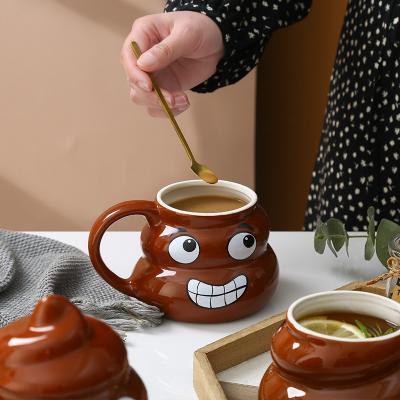 China Viable Funny Hot Selling Poop Shape Large Capacity Expression Mug Halloween Creative Stool Shape Funny Multi Mug for sale