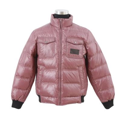 China Customized Onion Feather Filled Red Mens Manufacturer 90/10 Breathable Down Coat With Ribbed Cuffs And Ribbed Edge for sale