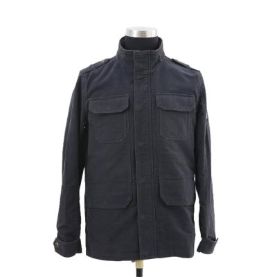 China New Design Cotton Navy Color Professional Windproof Full Jacket For Men With Velvet Stand Collar for sale